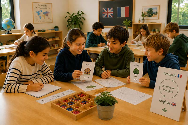 Activité bilingue à Montessori seeds of knowledge